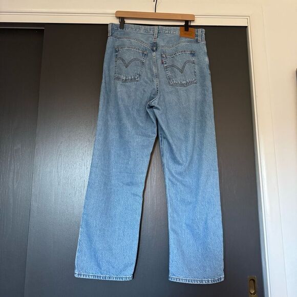 Levi's Ribcage Ripped High Waist Straight Ankle Distressed Jeans sz 31 - Picture 5 of 7